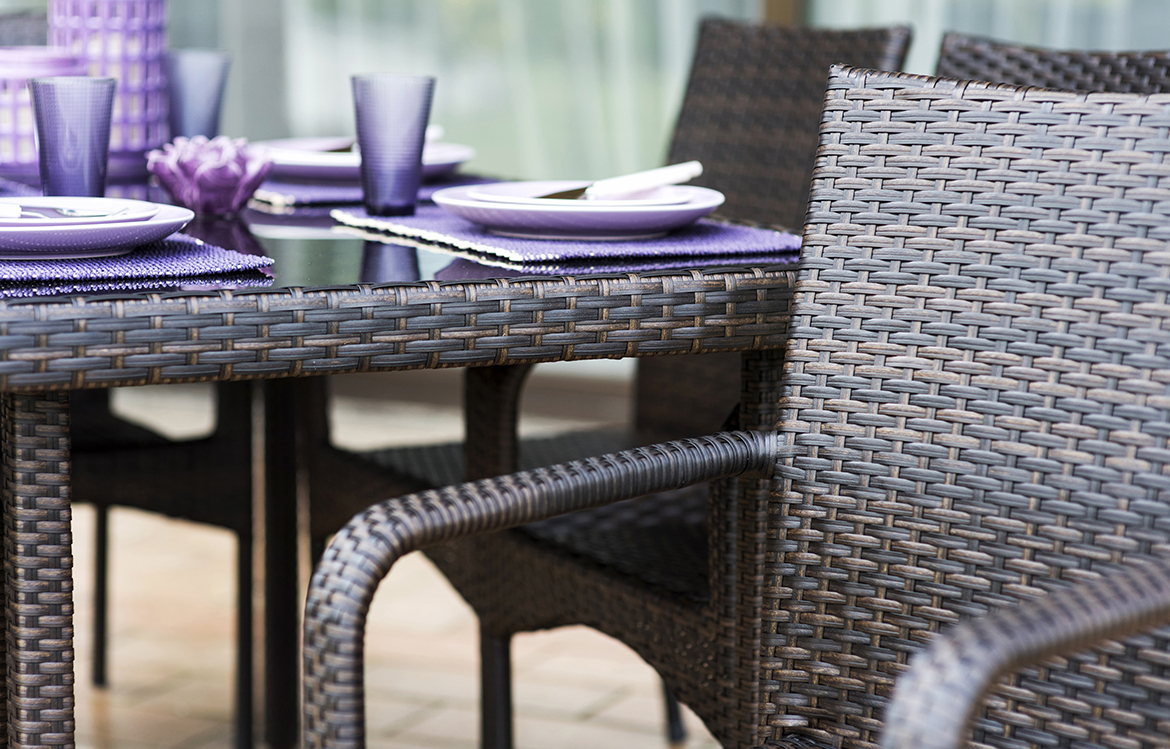 Rattan Furniture in a three season sunroom